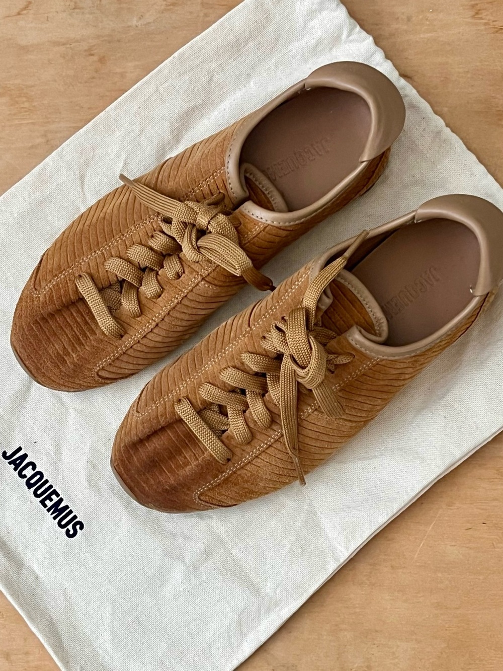 Jacquemus Women’s Les Tennis in Camel Suede - size 37